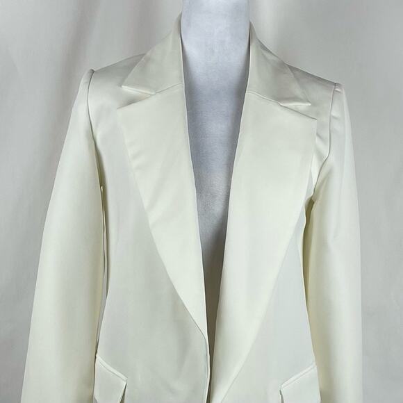 Milly Women’s Cream Quiet Luxury RoyalCore Long Jacket Coat NWOT Size S - Picture 3 of 13
